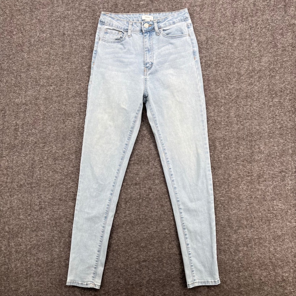 Forever 21 Womens High Rise Skinny Jeans Crop Light Wash Blue Size 27 Slim Fit